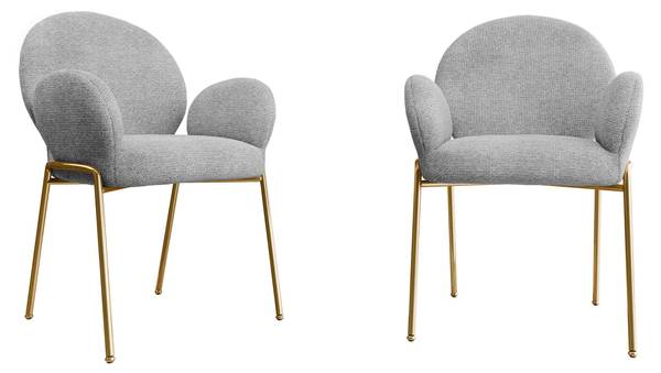 Armlehnstuhl Muz DC-1261/GL 2er-Set Grau