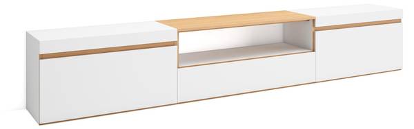 TV-Lowboard Cozy XVIII Braun - Weiß - Melamin - 260 x 45 x 35 cm