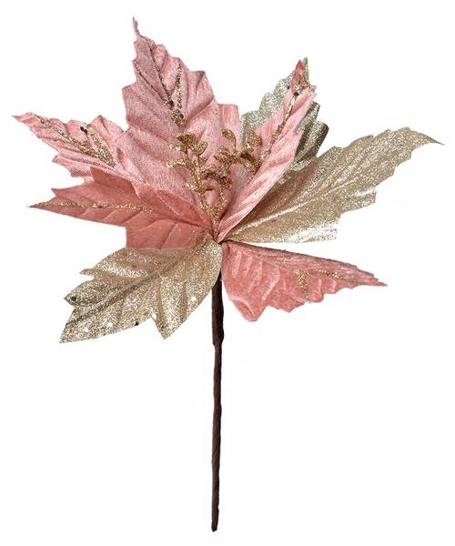 Kunstpflanze Weihnachtsstern 92007 Pink - Kunststoff - 24 x 27 x 24 cm