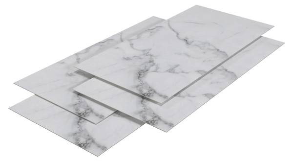 Duschrückwandset Bladel 4-er Set Weiß - Polyester PVC - 60 x 120 x 60 cm