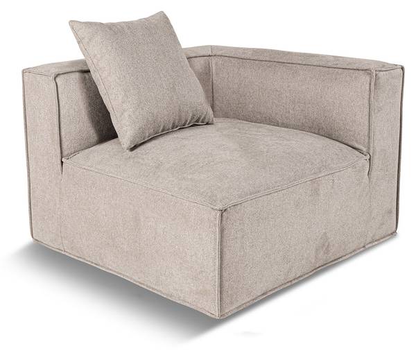 Sofa Box Grau - Holz teilmassiv - 184 x 65 x 92 cm