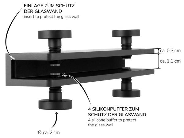 Hakenleiste 91742 Schwarz - Metall - 5 x 3 x 18 cm
