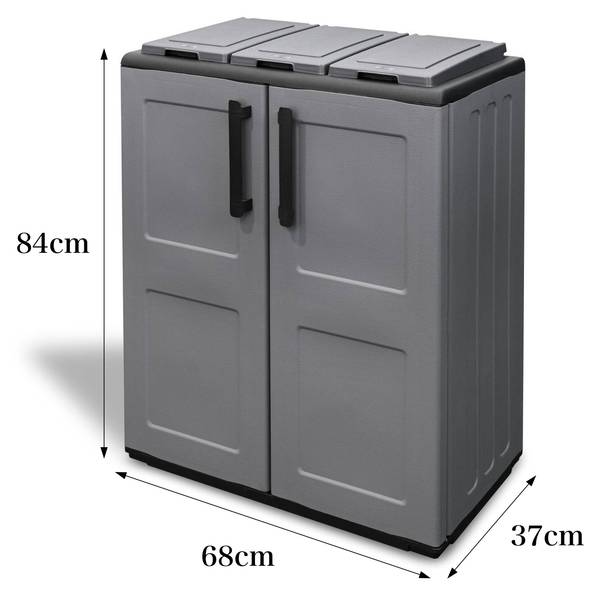 Mülleimer Andenne Grau - Kunststoff - 68 x 84 x 37 cm