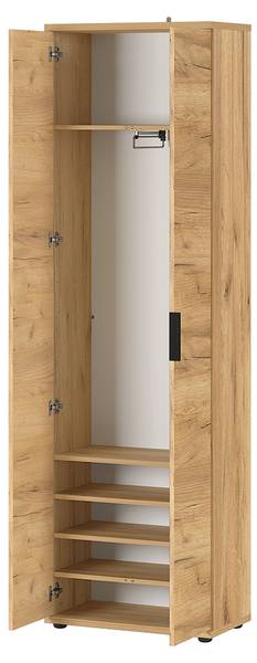 Garderobenschrank RABAT-01-1 Braun - Holzwerkstoff - 34 x 199 x 59 cm