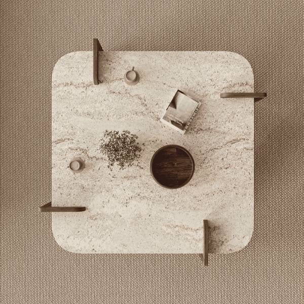 Couchtisch ORIGIN Beige - Braun - Holzwerkstoff - 90 x 35 x 90 cm