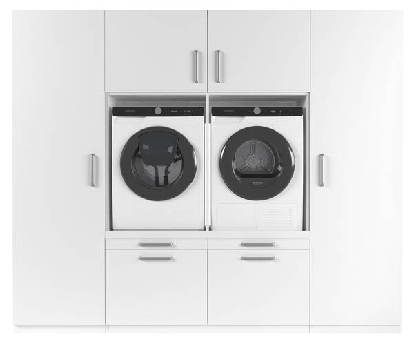 Armoire pour machine à laver Dublin Blanc - Bois manufacturé - 253 x 211 x 70 cm