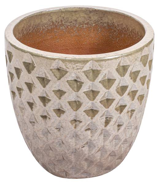 Topf MINDY 4er-Set Weiß - Keramik - 44 x 42 x 44 cm