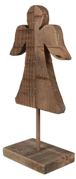 Dekorationsfigur Engel Xmas&Sergio Braun - Holzwerkstoff - 8 x 30 x 18 cm