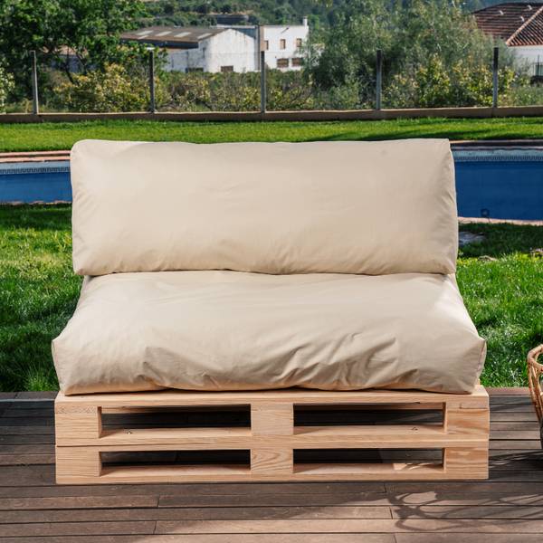 Abziehbares Palettenkissen 2er Set Beige