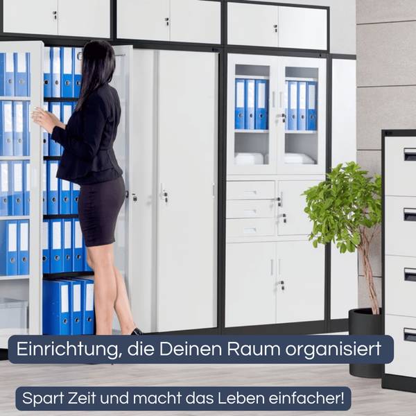 Schrankerweiterung für Aktenschrank Grau - Stahl - 90 x 38 x 40 cm