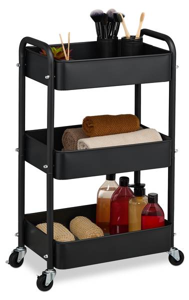 Rollwagen mit 3 Ebenen Schwarz - Grau