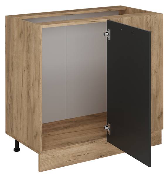 Eckunterschrank R-Line 53566 Anthrazit - Eiche Landhaus Dekor - Eiche Dekor