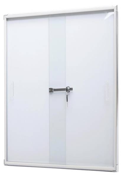 Vitrine Q50 wit - aluminium - staal - 66 x 96 x 9 cm