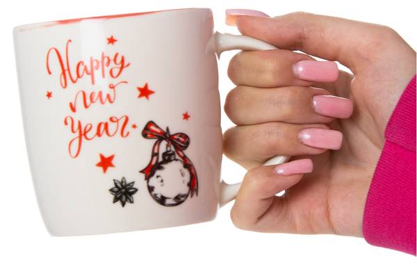 Becher Weihnachtsbecher Weiß - Keramik - 9 x 10 x 9 cm