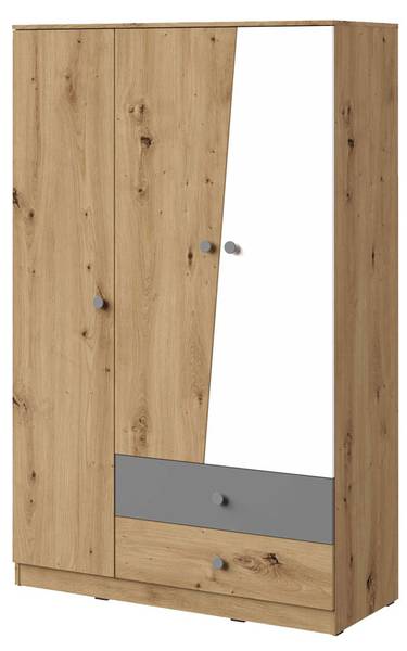 Kleiderschrank NERO 03 Braun - Holzwerkstoff - 120 x 190 x 50 cm