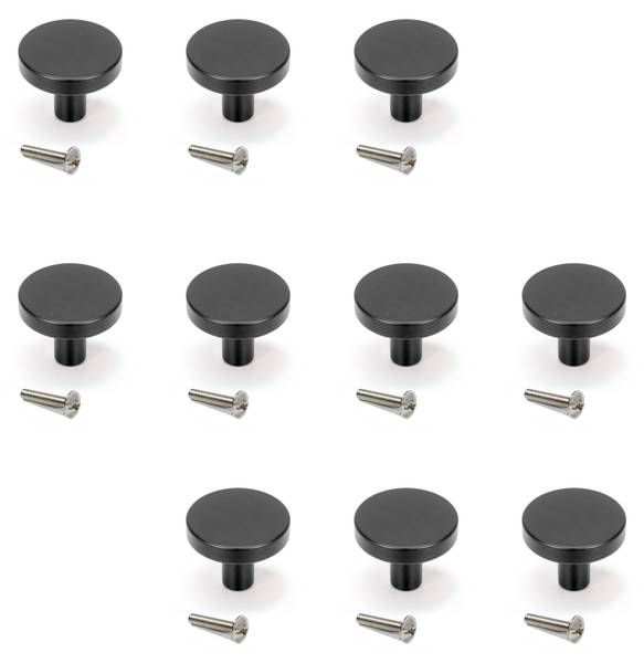 Möbelknöpfe Cancún 10er-set Schwarz - Metall - 3 x 3 x 3 cm