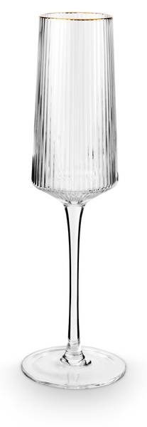 Champagne Glass Goldrand (4er Set) porselein - 7 x 25 x 7 cm