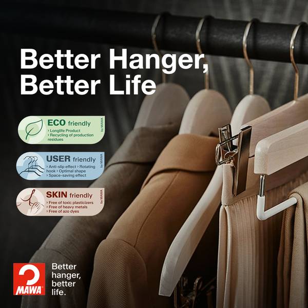 Holzbügel Business 10er-Set Weiß