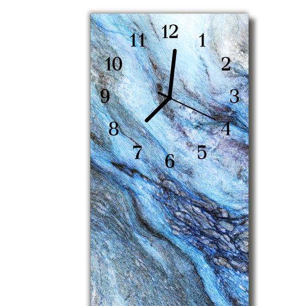 Wanduhr Stein Blau Blau - Glas - 30 x 60 x 1 cm