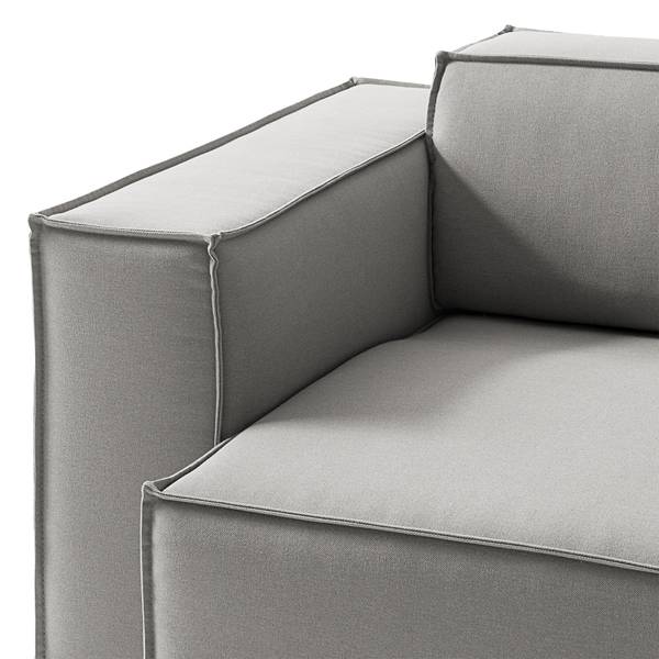 Ecksofa KINX mit Longchair Webstoff Osta: Graubraun - Breite: 260 cm - Longchair davorstehend rechts - Sitztiefenverstellung