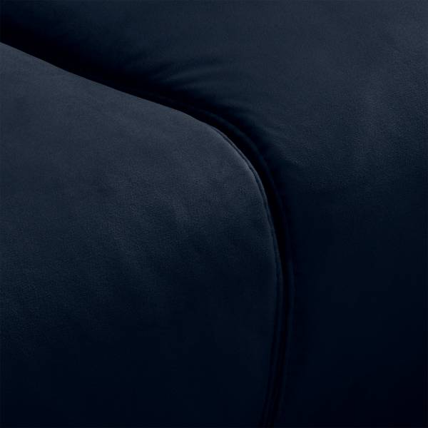 Ecksofa Lauris Samt - Dunkelblau - Longchair davorstehend links