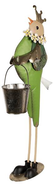 Dekorationsfigur Vogel Deco&Lincoln Grün - Metall - 15 x 83 x 30 cm