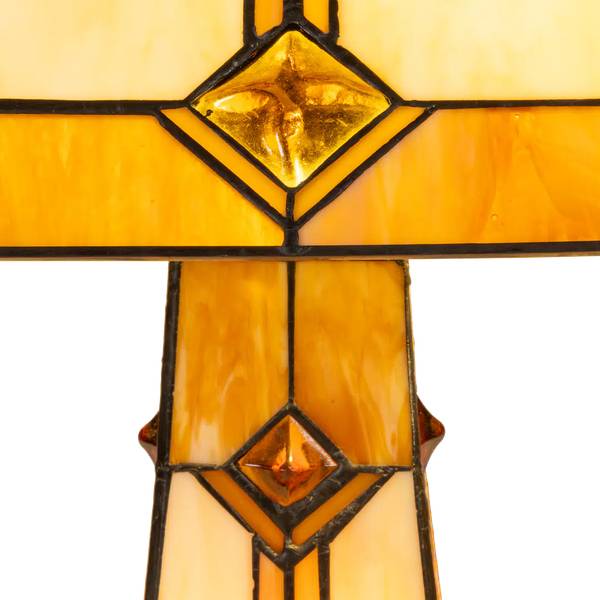 Tiffany Tischlampe 7604 Weiß - Glas - 41 x 58 x 41 cm