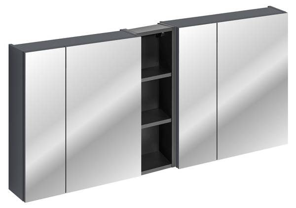 Spiegelschrank SANTA FE Schwarz - Breite: 140 cm