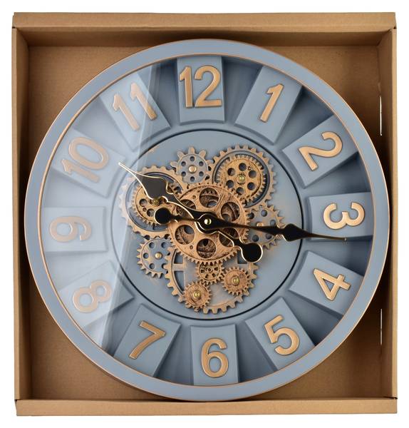 Wanduhr RAMSEY Blau - Kunststoff - 7 x 40 x 40 cm