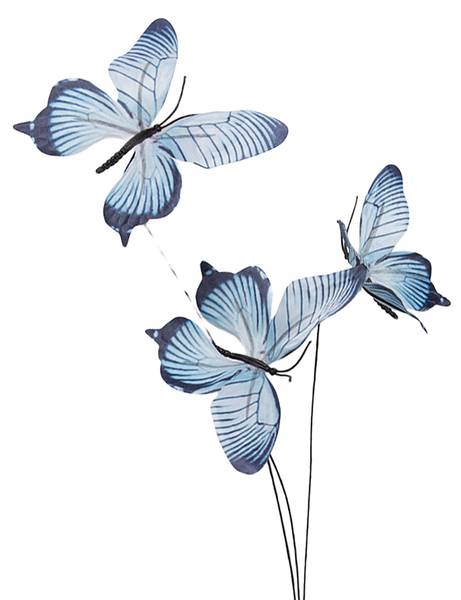 Dekoration Ast Schmetterling 53790 Blau - Textil - 10 x 65 x 10 cm