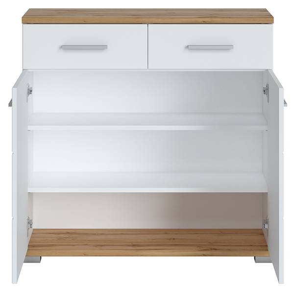 Schuhkommode HUESCA-129-4 Weiß - Holzwerkstoff - 90 x 88 x 34 cm