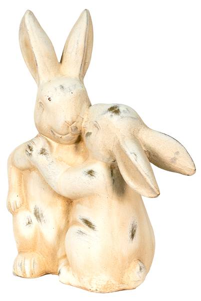 Figur Kaninchen DekoEaster-Henry Beige - Keramik - 10 x 25 x 20 cm