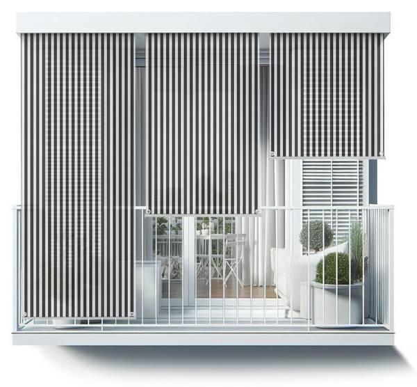 Außenrollo Linea Formalis Schwarz - Textil - 40 x 180 x 1 cm