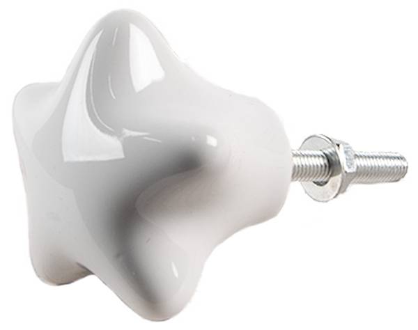 Möbelknöpfe Stern Blake 4er Set Weiß - Keramik - 3 x 4 x 4 cm