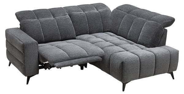 Wohnlandschaft PARIS Grau - Metall - Textil - Holz teilmassiv - 215 x 85 x 182 cm