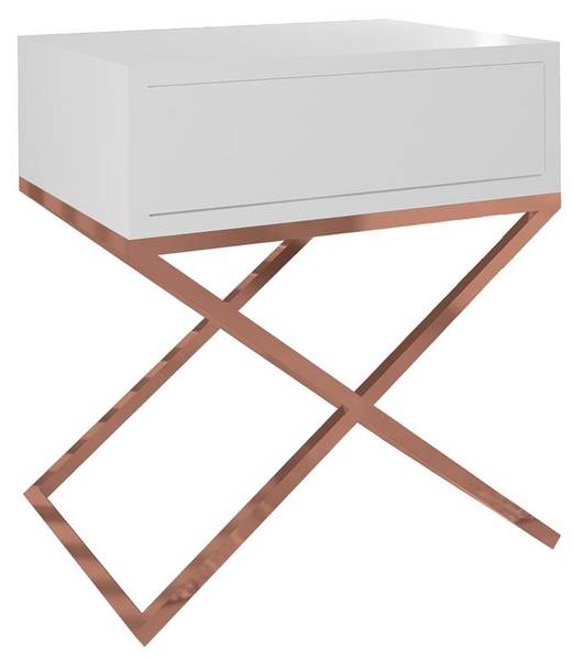 nachtkastje XARA wit - plaatmateriaal op houtbasis - 45 x 50 x 35 cm
