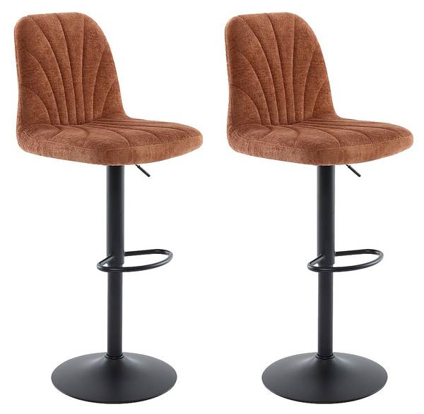Barhocker LASANDRIA 2er-Set Braun - Textil - 47 x 117 x 54 cm