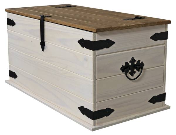 Truhe MEXICO Beige - Kiefer - 92 x 46 x 50 cm