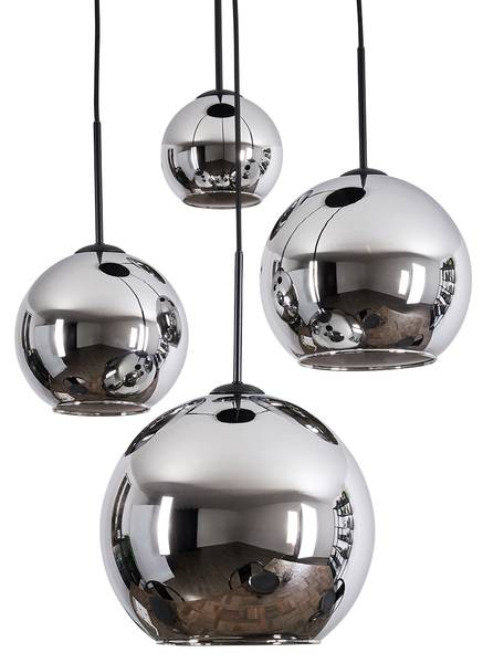 Pendelleuchte Cesaro Grau - Silber - Metall - 20 x 147 x 54 cm