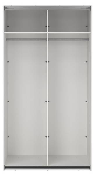 Schiebetürenschrank Catania (2-türig) Weiß - Holzwerkstoff - Textil - 119 x 221 x 67 cm