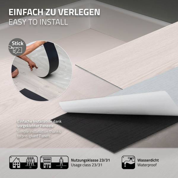 Klebevinylboden LIGNUM-L 80er-Set Anzahl Teile im Set: 80