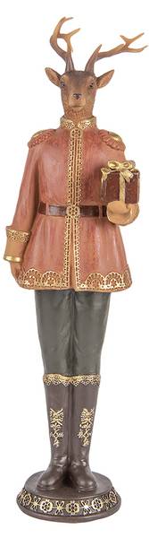 Dekorationsfigur Hirsch Xmas&Ntonio Braun - Kunststoff - 10 x 38 x 11 cm
