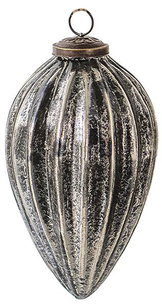 Weihnachtskugel Winter 36442 Schwarz - Glas - 9 x 17 x 9 cm