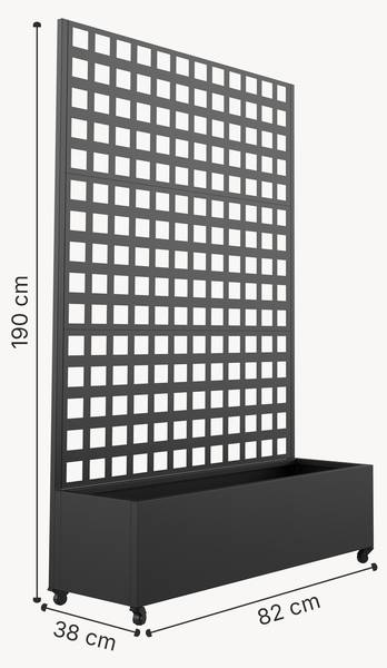 Cloison Toma Noir - Acier - 82 x 190 x 38 cm