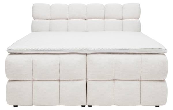 Boxspringbett BUBBLE BOX Weiß - Metall - Textil - Holz teilmassiv - 186 x 1 x 180 cm