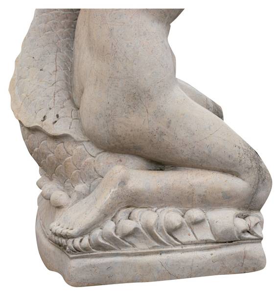 Statuen 2 KÖNIG DER MEERE Weiß - Marmor - 78 x 130 x 80 cm