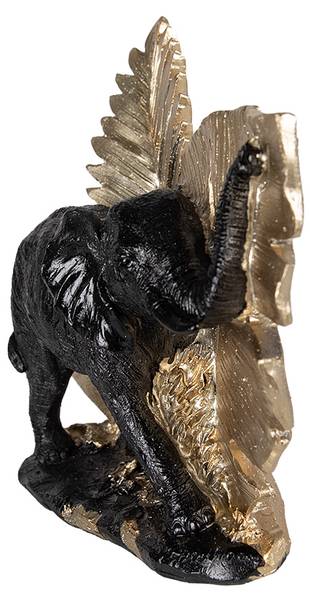 Figur Elefant Deko&Jose Schwarz - Kunststoff - 10 x 18 x 25 cm