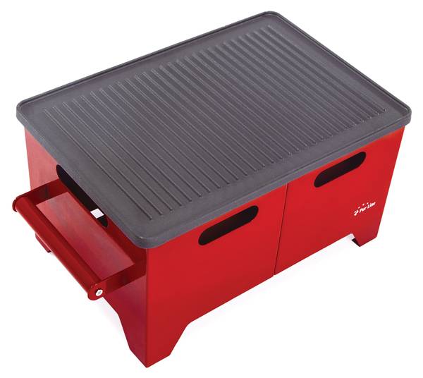 Bioethanol-Grill BB01 Rot - Metall - 48 x 27 x 33 cm