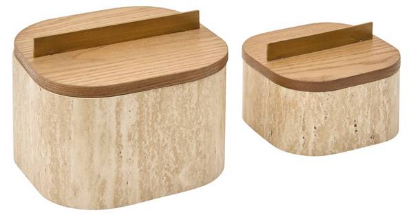 Dekobox ANAYA Beige - Holzwerkstoff - 18 x 13 x 18 cm