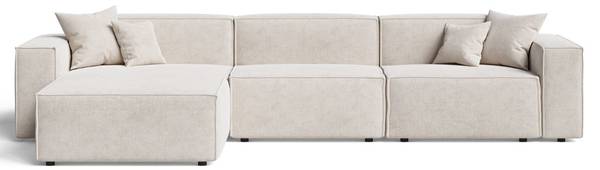 Ecksofa ARIZONA Beige - Armlehne beidseitig montierbar - Ecke davorstehend links - Ottomane davorstehend links